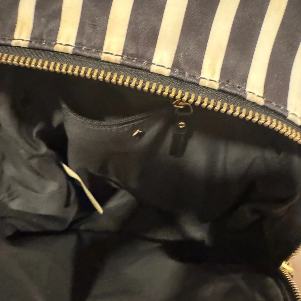 Kate Spade Black and white striped back pack